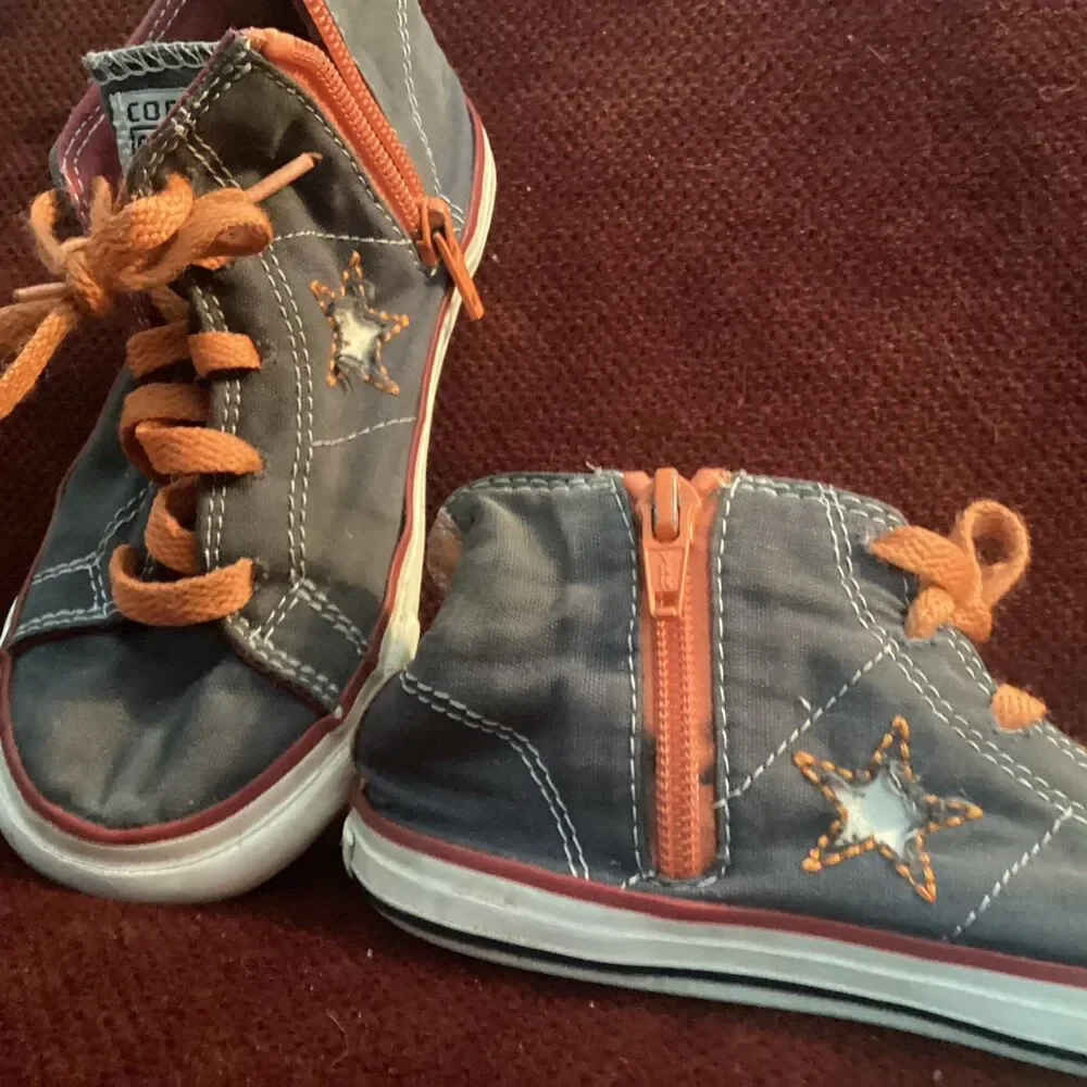 Converse One Star zipper kids high tops sneakers sz 11